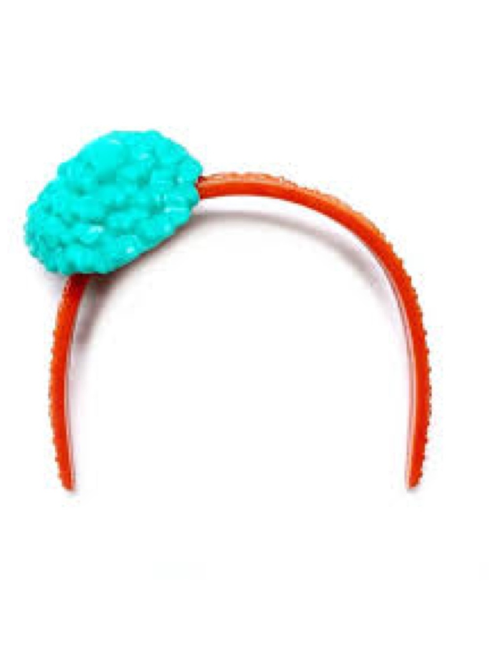 Turquoise Flower Accent Headband — Orange Band